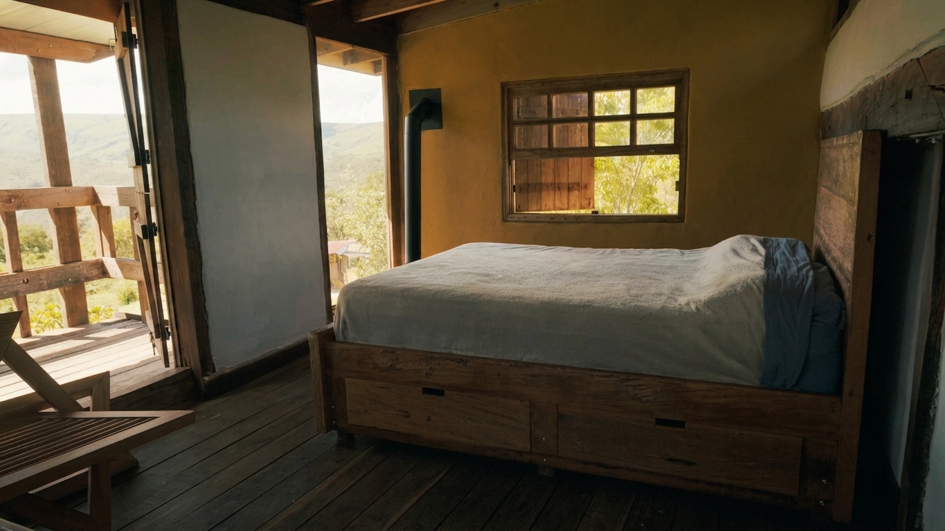 Quarto com vista para as montanhas